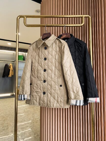 Burberry Horn Button Quilted Temperature Control Slim Fit Jacket