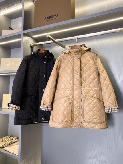 Burberry War Horse Diamond Quilted Detachable Hooded Padded Jacket