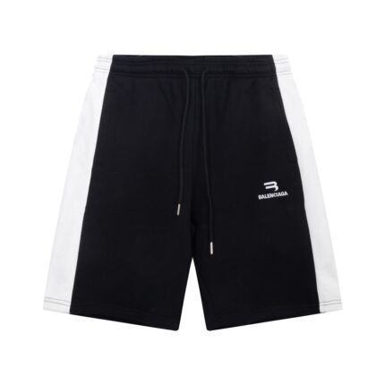 Balenciaga letters white stitching simple logo embroidered three-quarter pants
