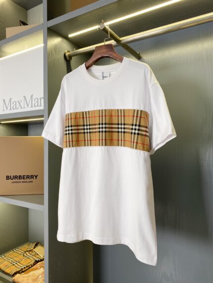 Burberry Vintage check panel patchwork cotton short-sleeved T-shirt