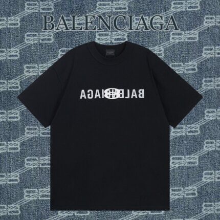 Balenciaga 24ss reverse letter double ring printed short-sleeved T-shirt