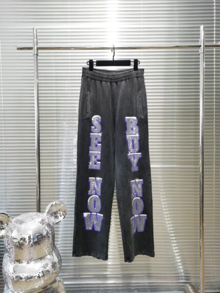 Balenciaga 24ss diamond vintage distressed washed sweatpants