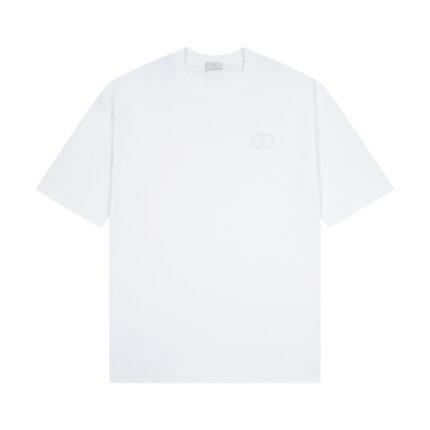 Dior solid color logo embroidered short-sleeved T-shirt